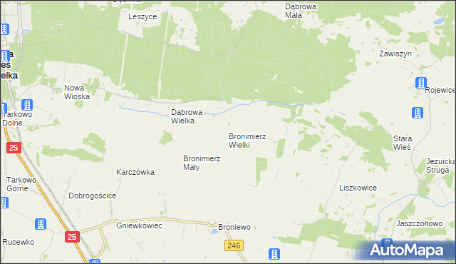 mapa Bronimierz Wielki, Bronimierz Wielki na mapie Targeo