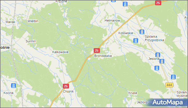 mapa Bronisławka gmina Sośnie, Bronisławka gmina Sośnie na mapie Targeo