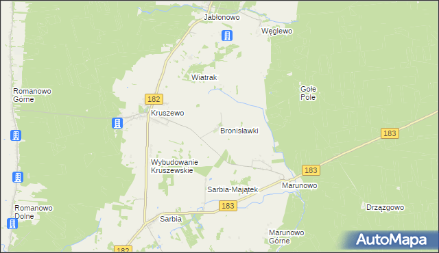 mapa Bronisławki gmina Ujście, Bronisławki gmina Ujście na mapie Targeo