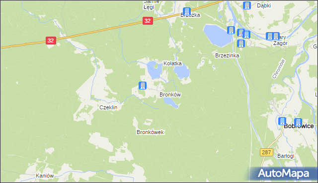 mapa Bronków, Bronków na mapie Targeo