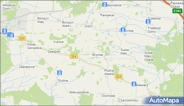 mapa Bronów gmina Góra, Bronów gmina Góra na mapie Targeo