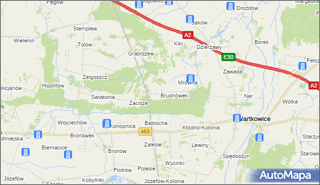 mapa Brudnówek, Brudnówek na mapie Targeo