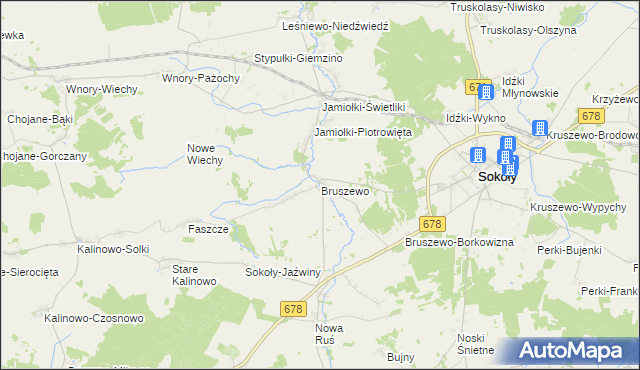 mapa Bruszewo, Bruszewo na mapie Targeo