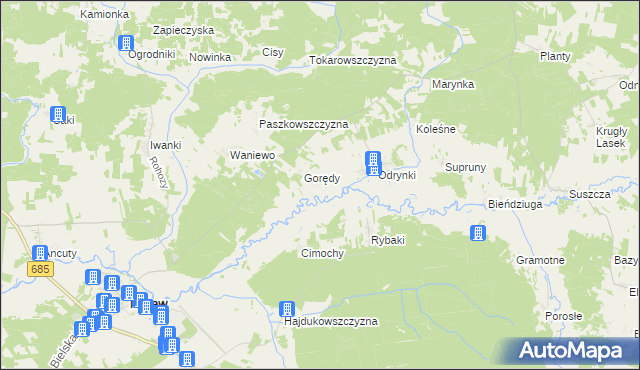 mapa Bruszkowszczyzna, Bruszkowszczyzna na mapie Targeo