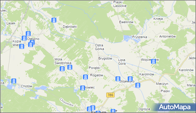 mapa Brygidów, Brygidów na mapie Targeo