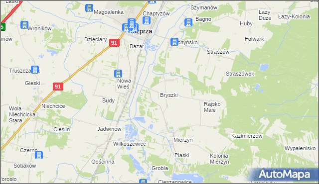 mapa Bryszki, Bryszki na mapie Targeo