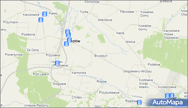 mapa Bryzdzyn, Bryzdzyn na mapie Targeo