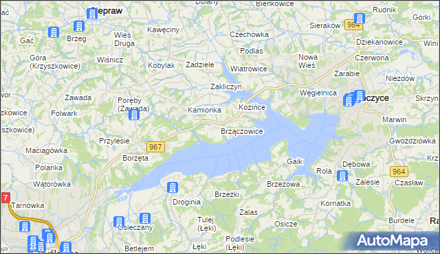 mapa Brzączowice, Brzączowice na mapie Targeo