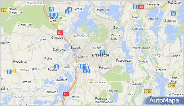 mapa Brzeszcze, Brzeszcze na mapie Targeo