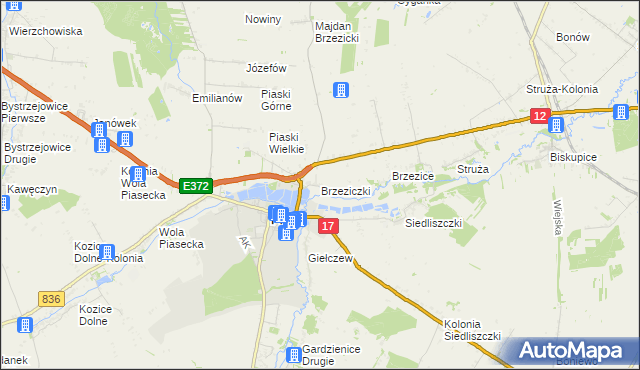 mapa Brzeziczki, Brzeziczki na mapie Targeo