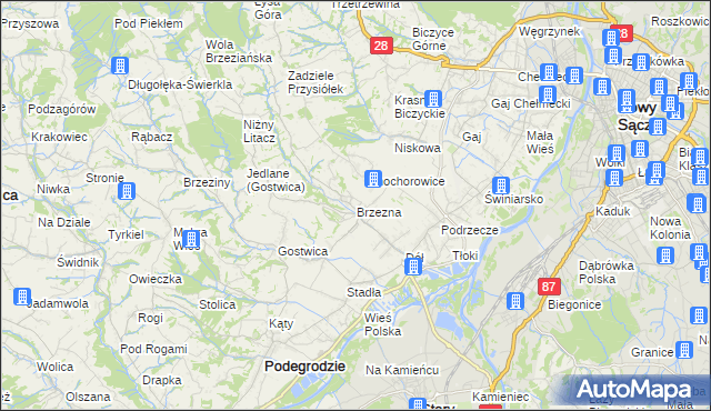 mapa Brzezna, Brzezna na mapie Targeo