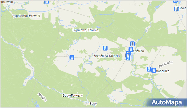 mapa Brzeźnica-Kolonia, Brzeźnica-Kolonia na mapie Targeo