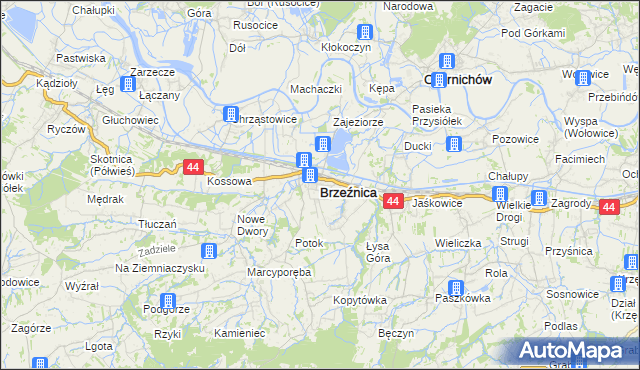 mapa Brzeźnica powiat wadowicki, Brzeźnica powiat wadowicki na mapie Targeo