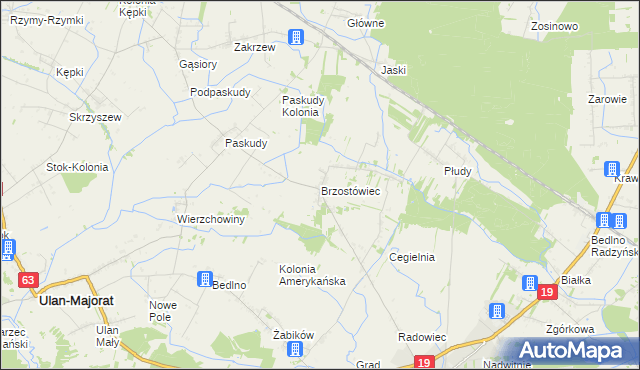 mapa Brzostówiec, Brzostówiec na mapie Targeo