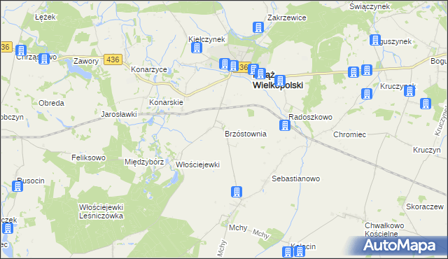 mapa Brzóstownia, Brzóstownia na mapie Targeo