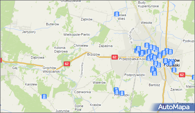 mapa Brzozów-Kolonia, Brzozów-Kolonia na mapie Targeo