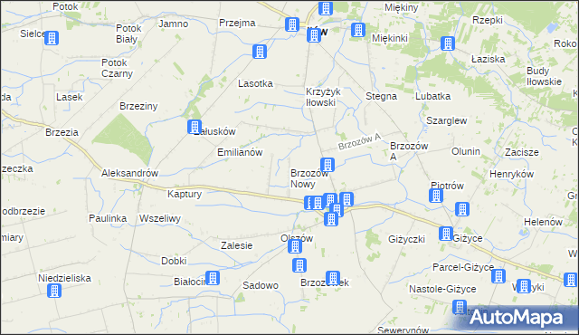 mapa Brzozów Nowy, Brzozów Nowy na mapie Targeo