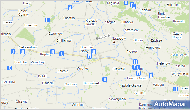 mapa Brzozów Stary, Brzozów Stary na mapie Targeo