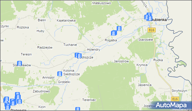 mapa Brzozowiec gmina Dubienka, Brzozowiec gmina Dubienka na mapie Targeo