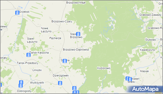 mapa Brzozowo-Łęg, Brzozowo-Łęg na mapie Targeo