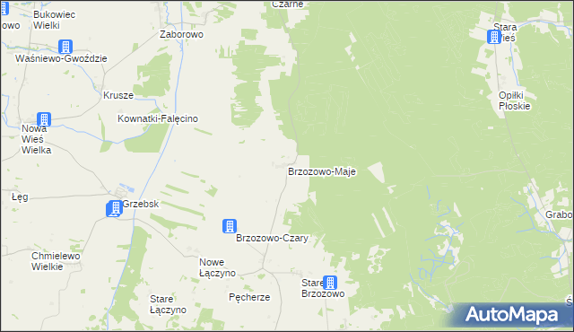 mapa Brzozowo-Maje, Brzozowo-Maje na mapie Targeo