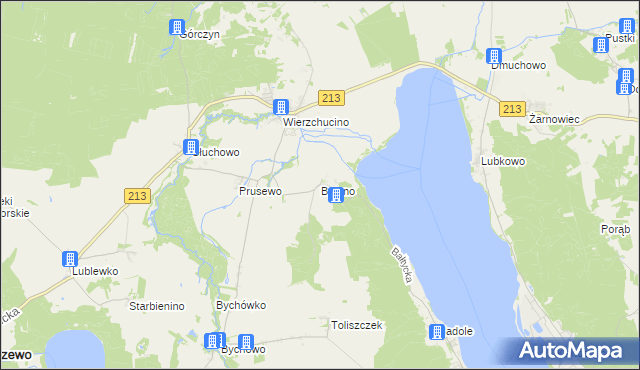 mapa Brzyno, Brzyno na mapie Targeo