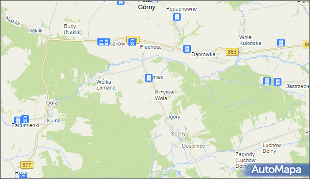 mapa Brzyska Wola, Brzyska Wola na mapie Targeo