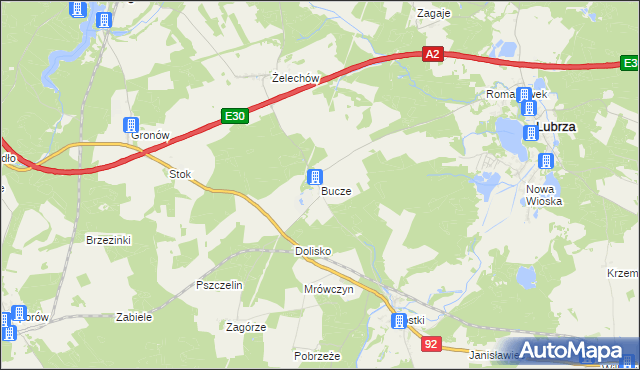 mapa Bucze gmina Lubrza, Bucze gmina Lubrza na mapie Targeo