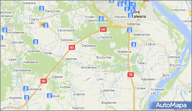 mapa Buczynów, Buczynów na mapie Targeo