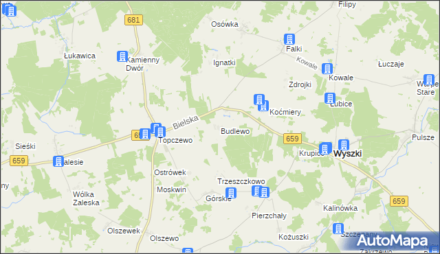 mapa Budlewo, Budlewo na mapie Targeo