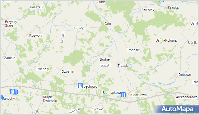 mapa Budne gmina Troszyn, Budne gmina Troszyn na mapie Targeo