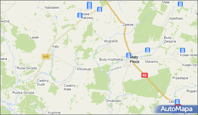 mapa Budy-Kozłówka, Budy-Kozłówka na mapie Targeo