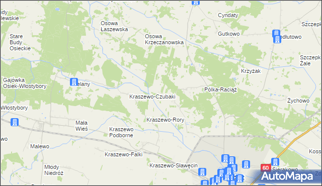 mapa Budy Kraszewskie, Budy Kraszewskie na mapie Targeo