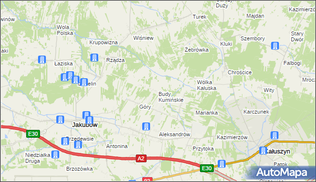 mapa Budy Kumińskie, Budy Kumińskie na mapie Targeo