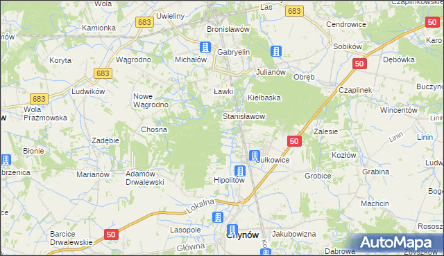 mapa Budy Sułkowskie gmina Chynów, Budy Sułkowskie gmina Chynów na mapie Targeo