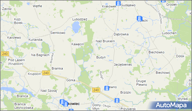 mapa Budyń, Budyń na mapie Targeo