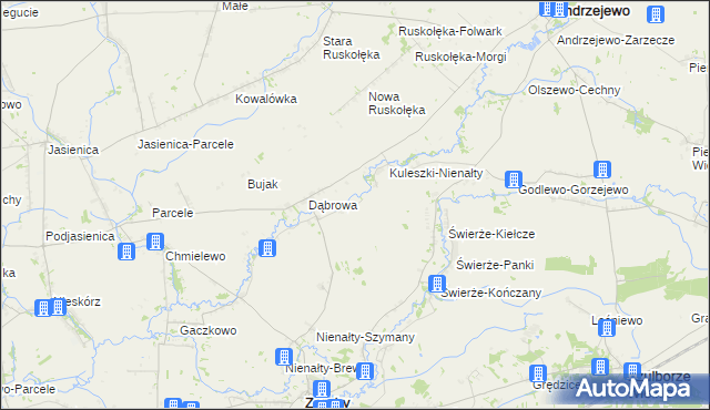 mapa Budziszewo gmina Zaręby Kościelne, Budziszewo gmina Zaręby Kościelne na mapie Targeo