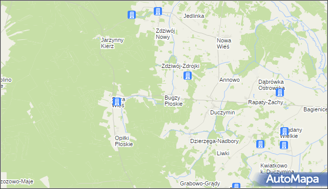 mapa Bugzy Płoskie, Bugzy Płoskie na mapie Targeo