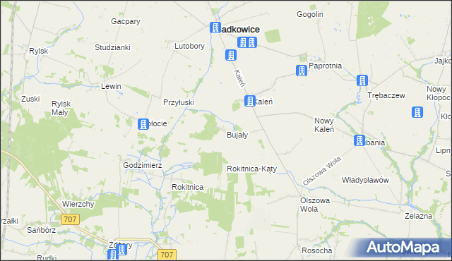 mapa Bujały, Bujały na mapie Targeo