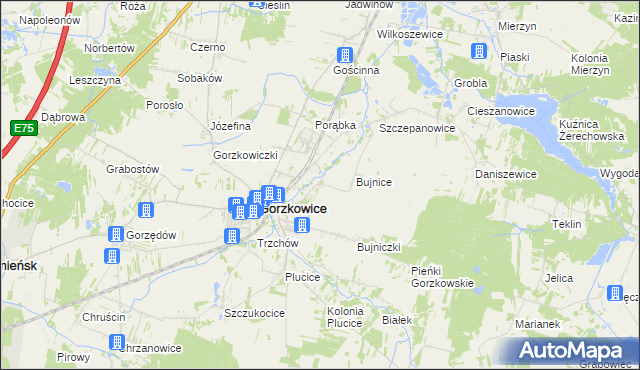 mapa Bujnice-Kolonia, Bujnice-Kolonia na mapie Targeo