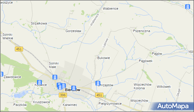 mapa Bukowie gmina Wilków, Bukowie gmina Wilków na mapie Targeo