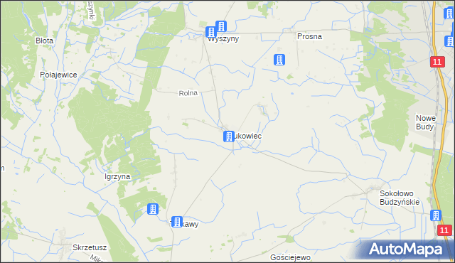 mapa Bukowiec gmina Budzyń, Bukowiec gmina Budzyń na mapie Targeo