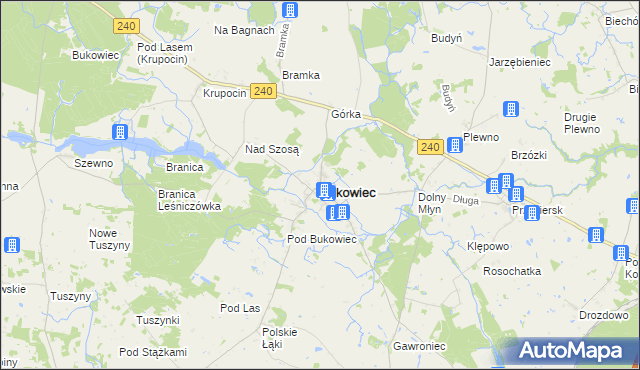 mapa Bukowiec powiat świecki, Bukowiec powiat świecki na mapie Targeo