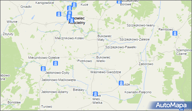 mapa Bukowiec Wielki, Bukowiec Wielki na mapie Targeo