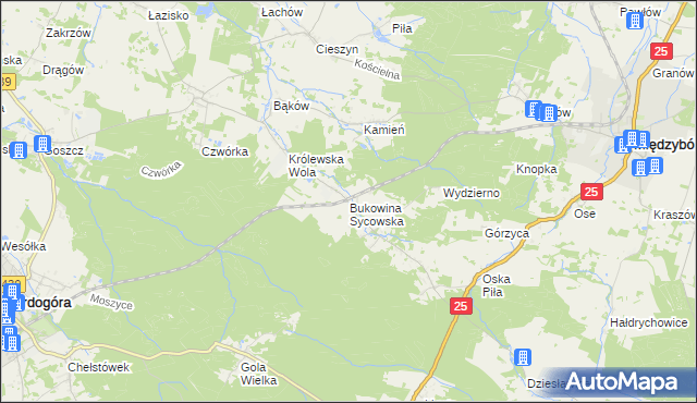 mapa Bukowina Sycowska, Bukowina Sycowska na mapie Targeo