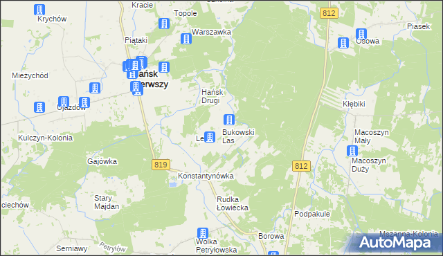 mapa Bukowski Las, Bukowski Las na mapie Targeo