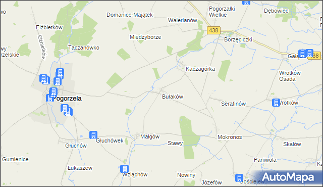 mapa Bułaków, Bułaków na mapie Targeo