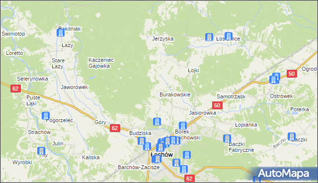 mapa Burakowskie, Burakowskie na mapie Targeo