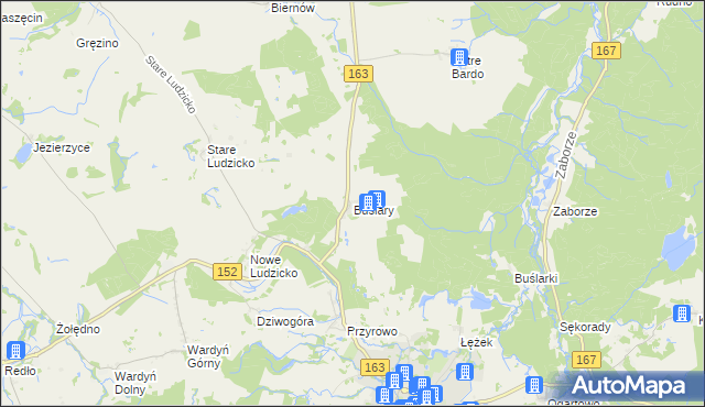 mapa Buślary, Buślary na mapie Targeo