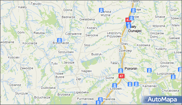 mapa Bustryk, Bustryk na mapie Targeo